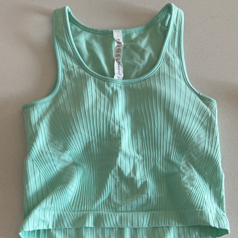 Lululemon Athletica Light Green Ribbed Tank Top
